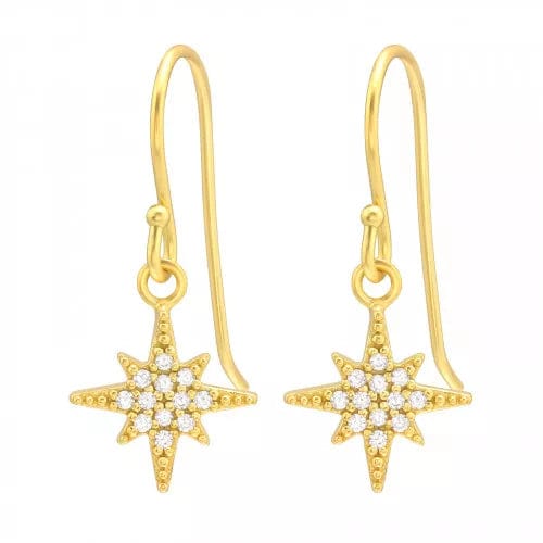 Silver Gold Northern Star Earrings
