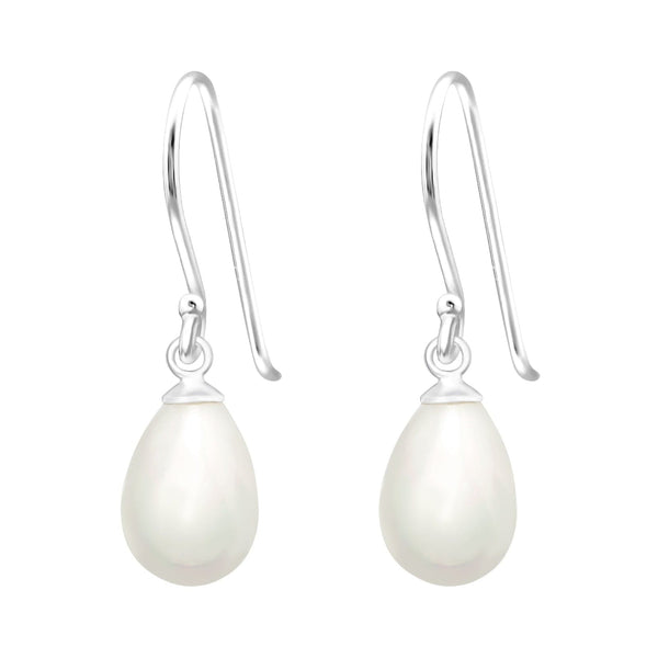 Silver and Pearl Shell Tear Earrings
