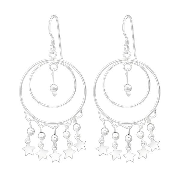 Silver Hanging Star Earrings