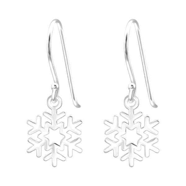 Silver Laser Cut Snowflake Earrings