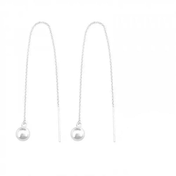 Silver Bell Thread Earrings