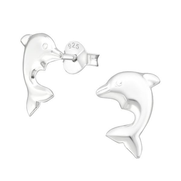 Kids Silver Dolphin Stud Earrings