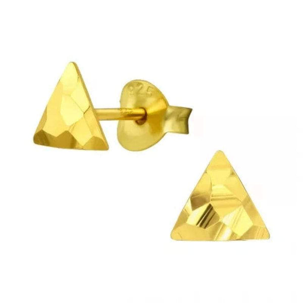 Gold Triangle Stud Earrings For women
