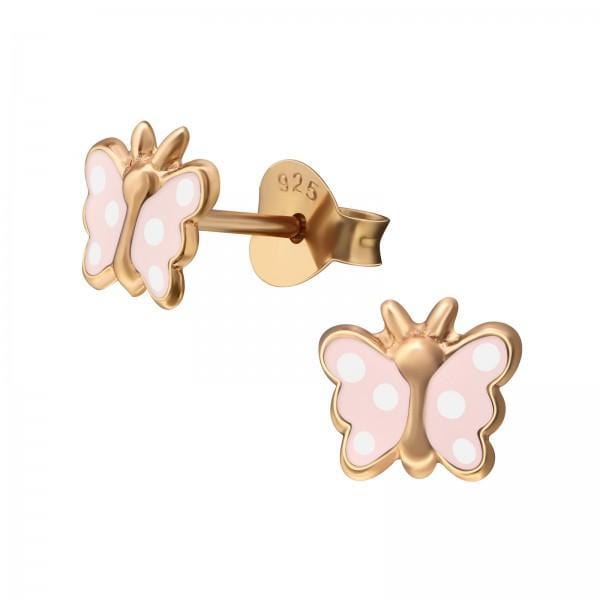 Kids Rose Gold Butterfly Stud Earrings