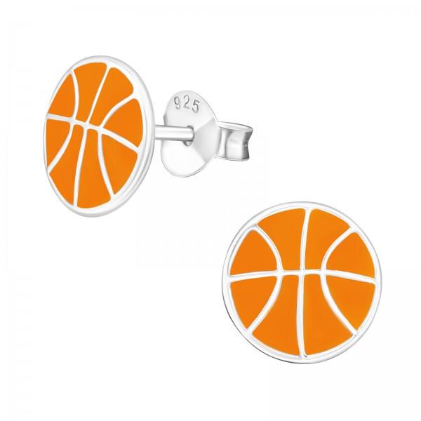 Kids Silver Basketball  Earrings