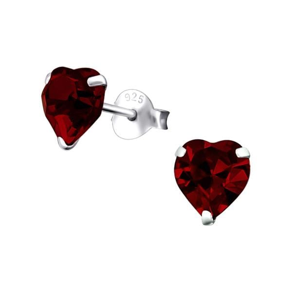 Silver Heart 6mm Stud Earrings