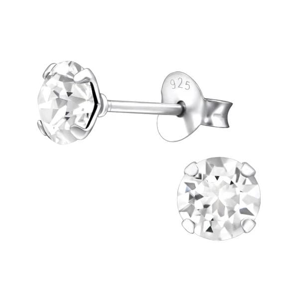 Silver Crystal Earrings With Swarovski Crystal