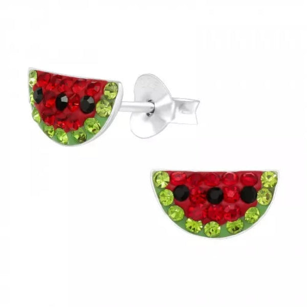 Kids Silver Watermelon Stud Earrings