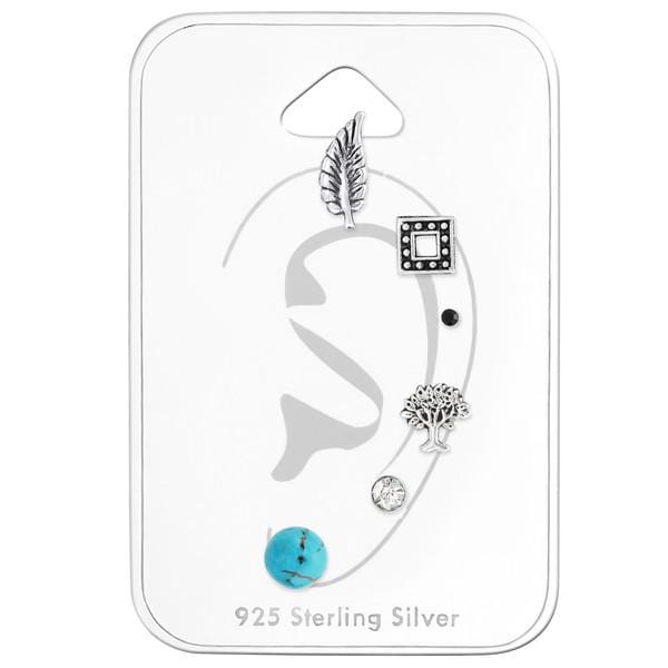Bali  Mix  Silver Earrings Set