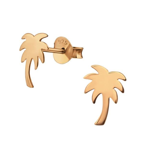 Silver Palm Tree Stud Earrings