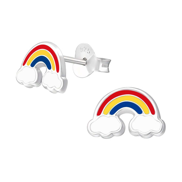 Children's Silver Rainbow Ear Studs