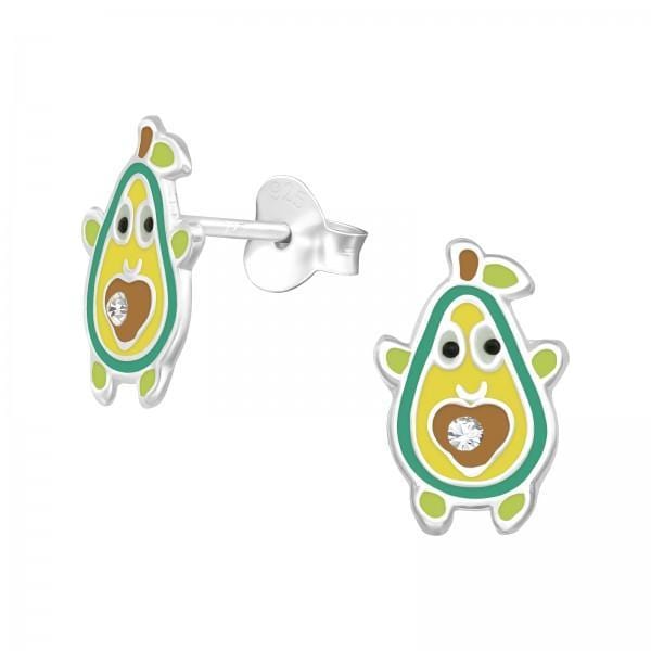Children's Silver Avocado Stud Earrings