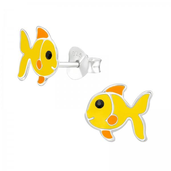 Kids Silver Fish Stud Earrings