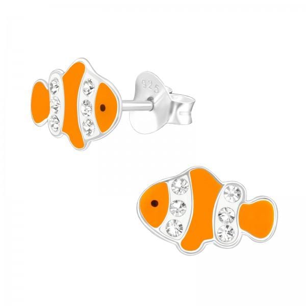 Kids Silver Fish Stud Earrings