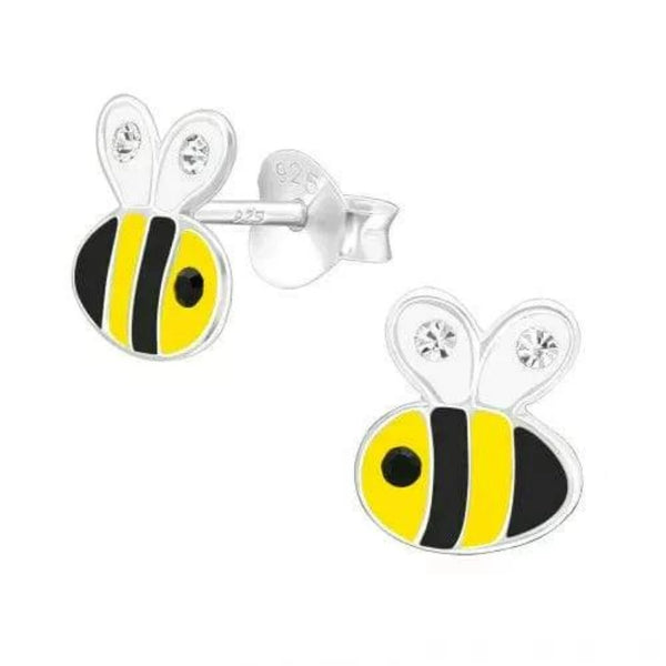Kids Silver Bee Stud Earrings