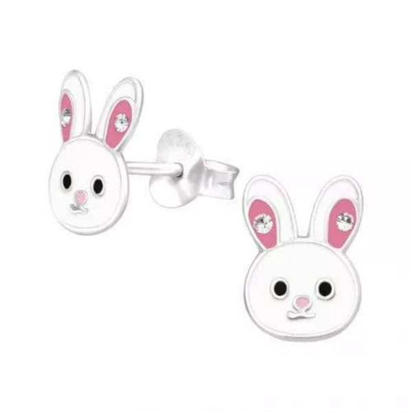Kids Silver Rabbit Stud Earrings