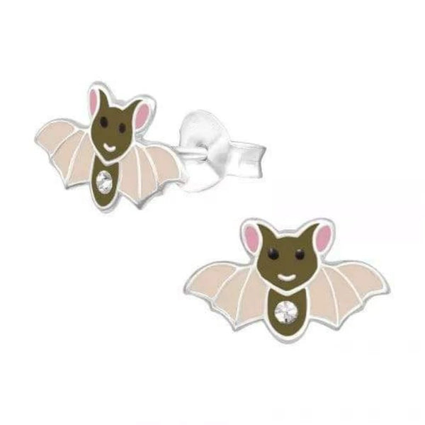 Kids Silver Bat Stud Earrings