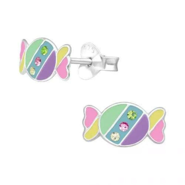 Kids Silver Candy Stud Earrings