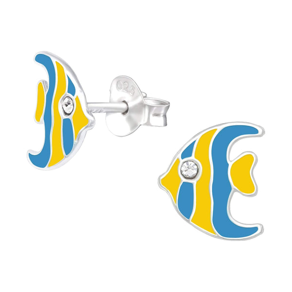 Kids Silver Fish  Stud Earrings