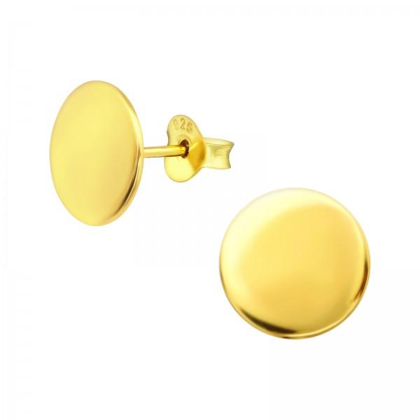 Silver  Gold Round Stud Earrings