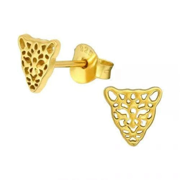 Gold Leopard Stud Earrings