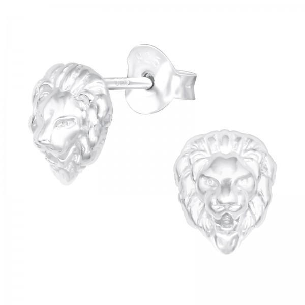 Silver Lion  Stud Earrings