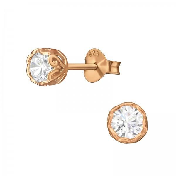 Silver Round Stud Earnings