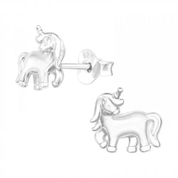 Children's Silver Unicorn Stud Earrings