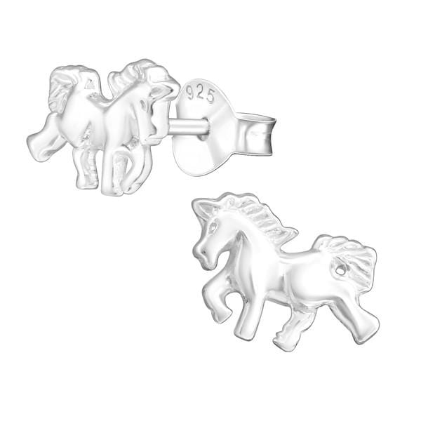  Silver Unicorn Ear Studs
