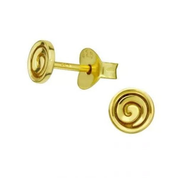 Gold Plated Spiral Stud Earrings