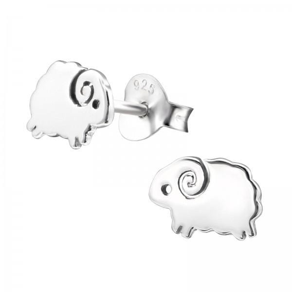 Kids Silver Sheep Stud Earrings