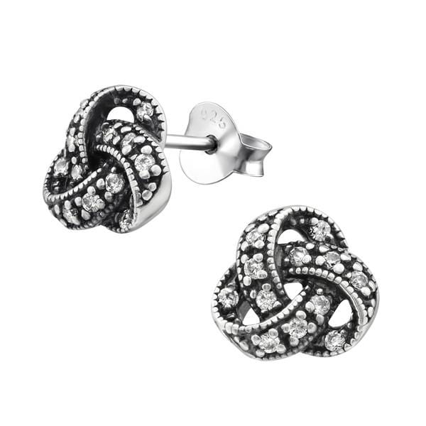 Silver knot Earrings