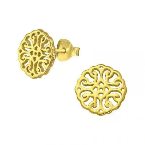 Gold Plated Antique Stud Earrings