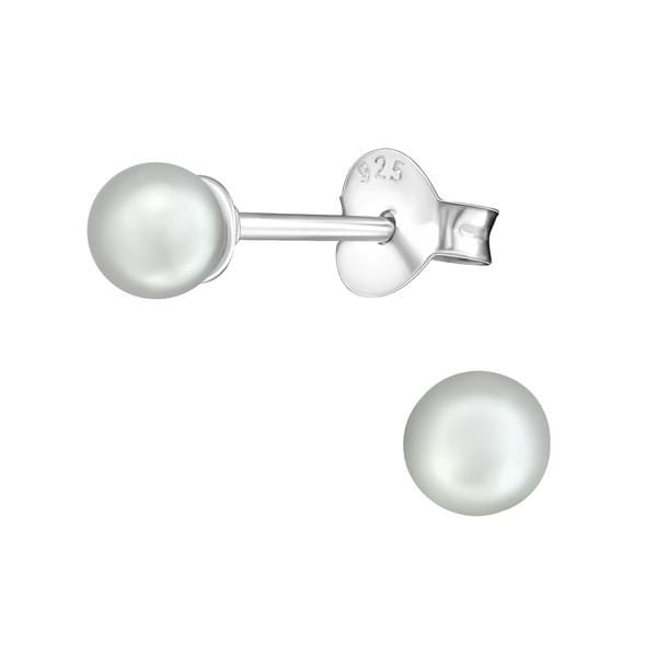 Silver Light Gray Pearl Earrings