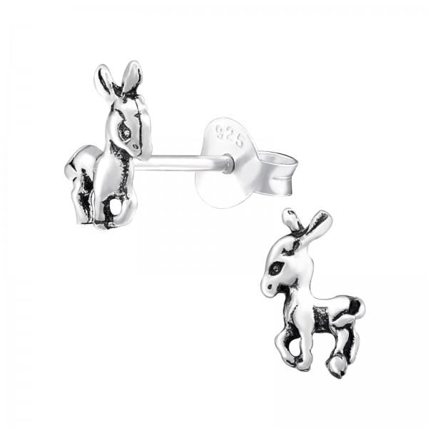 Silver Deer Stud Earrings