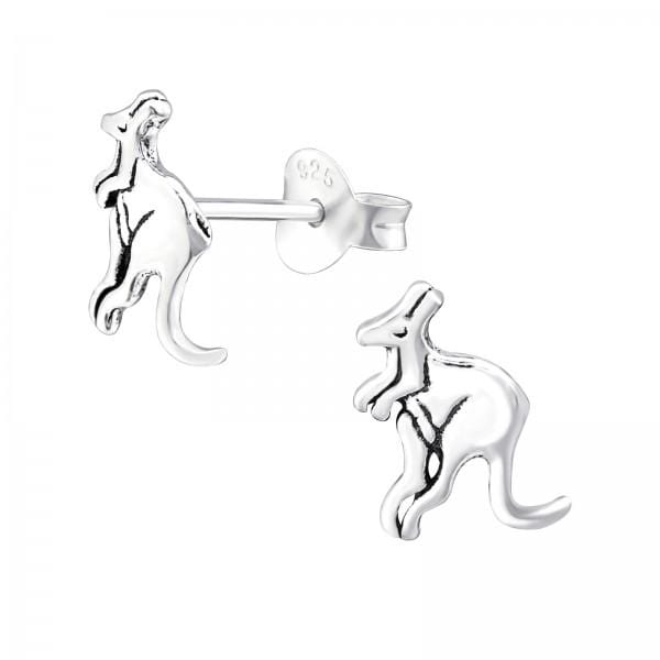 Silver Kangaroo Stud Earrings