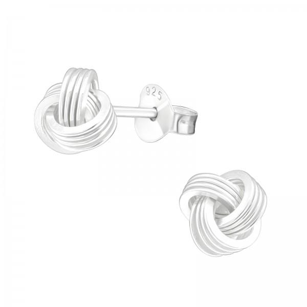 Silver Knot Ear Studs