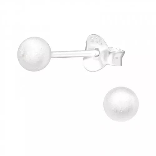 4mm Silver Ball Stud Earrings