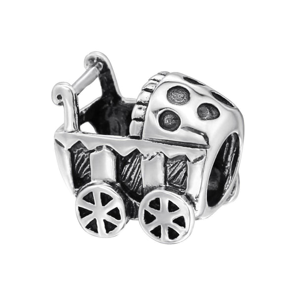 Sterling Silver Baby Carriage Bead