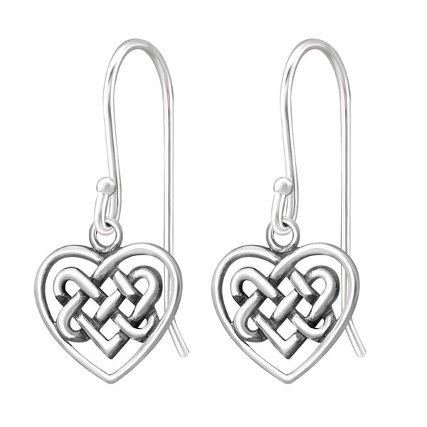 Sterling Silver Celtic Heart Earrings