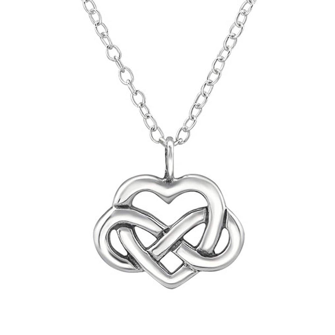 Sterling Silver Celtic Heart Knot Necklace