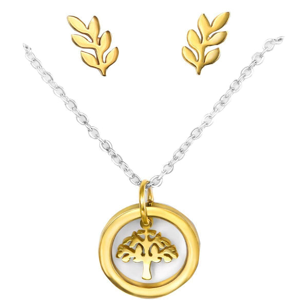 Surgical Steel Gold Plated Tree of Life Set