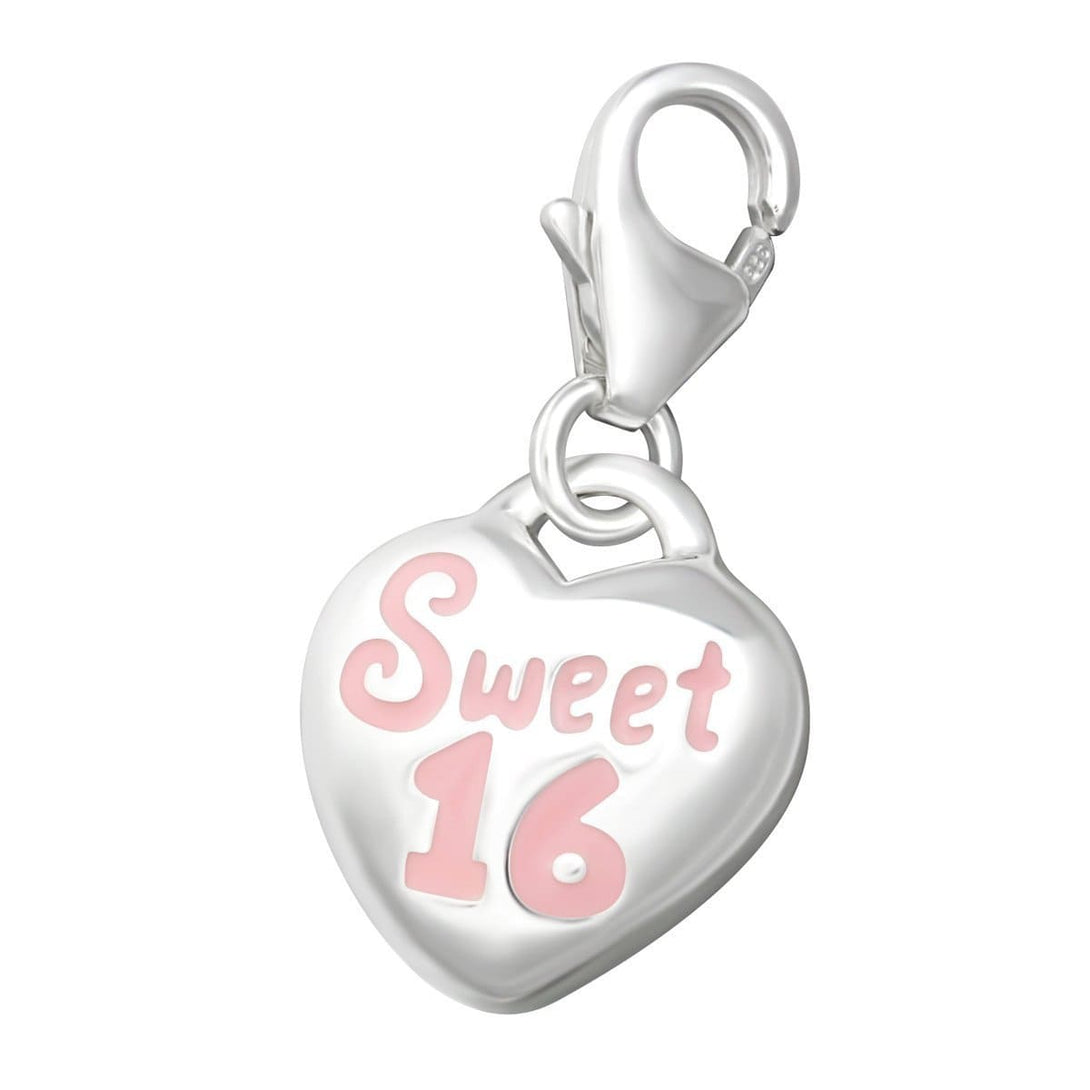 Sterling Silver Sweet 16 Clip On Charm