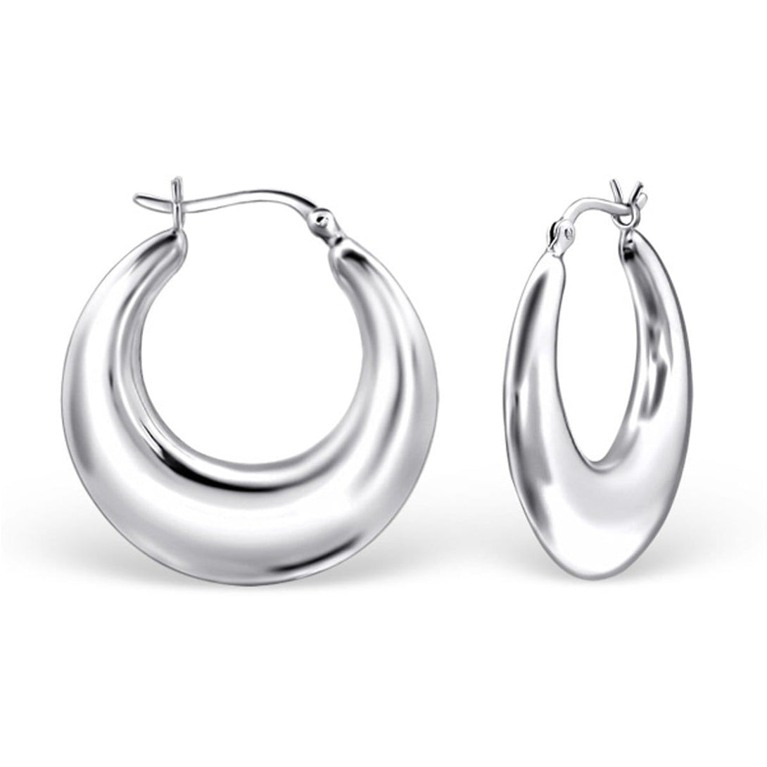 Sterling Silver Wide 25mm Hoop Earrings