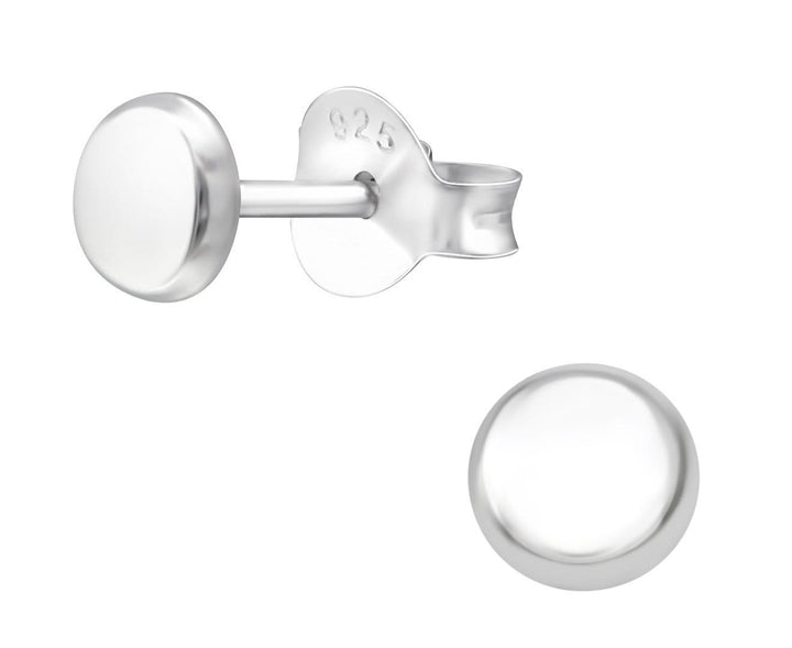 Sterling Silver Round Ear Studs