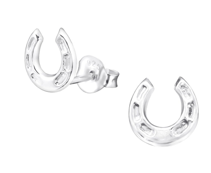 Sterling Silver Plain Horseshoe Earrings