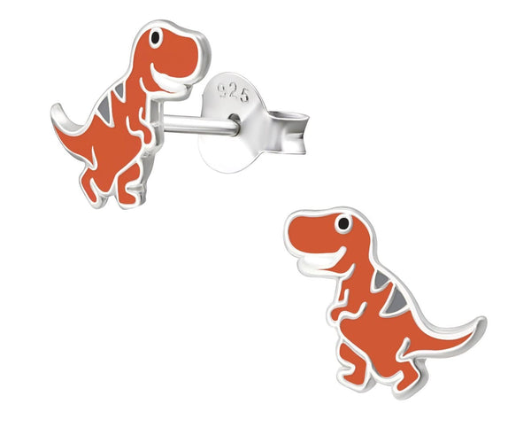 Children's Silver Dinosaur Ear Studs