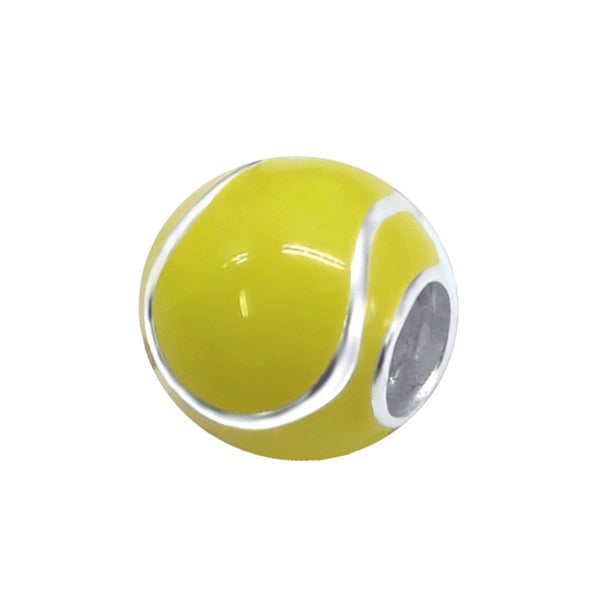 Sterling Silver Light Green Tennis Ball Bead