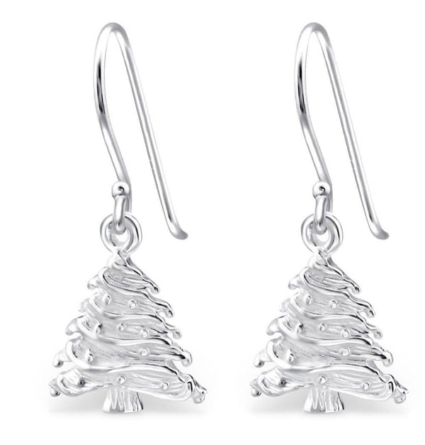 Sterling Silver Xmas Tree Earrings