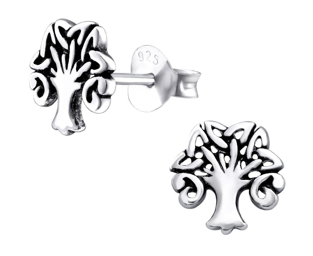 Sterling Silver Celtic Tree Of Life Stud Earrings